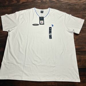 U.S. POLO ASSN. Men's XXL White Comfort Stretch V-Neck T-Shirt Tee Style 251 NWT